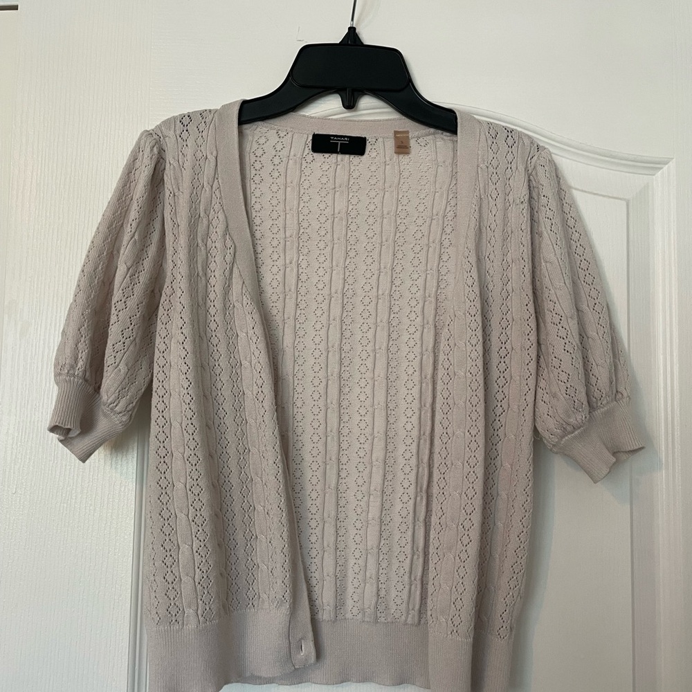 Tahari Women's Light Beige Cardigan